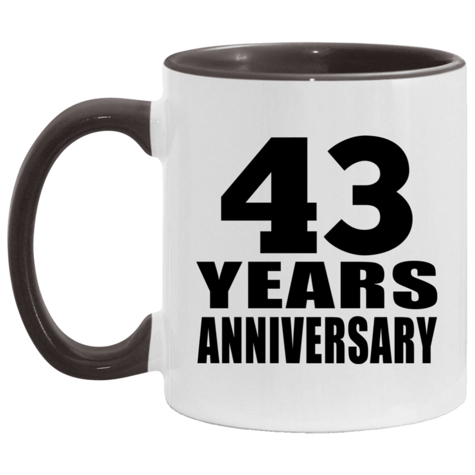 43rd Anniversary 43 Years - 11oz Accent Mug Black