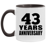 43rd Anniversary 43 Years - 11oz Accent Mug Black