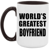 World's Greatest Boyfriend - 15oz Accent Mug Black