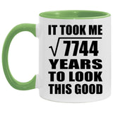 88th Birthday Took Square Root of 7744 Years To Look Good - 11oz Accent Mug Green