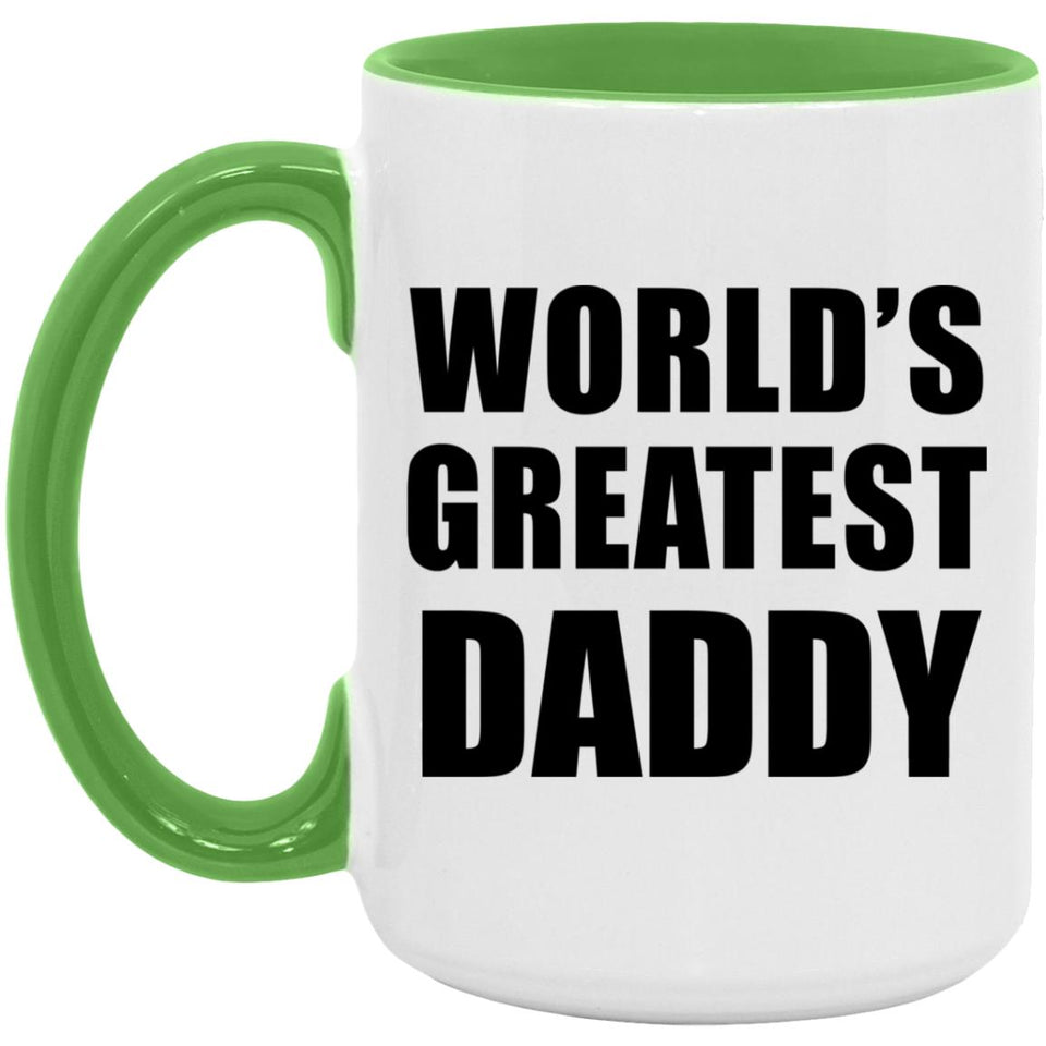 World's Greatest Daddy - 15oz Accent Mug Green