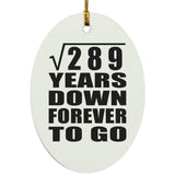 17th Anniversary Square Root of 289 Years Down Forever To Go - Oval Ornament