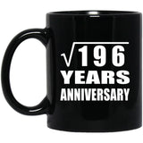 14th Anniversary Square Root of 196 Years Anniversary - 11oz Coffee Mug Black