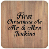First Christmas As Mr & Mrs Jenkins - Drink Coaster C