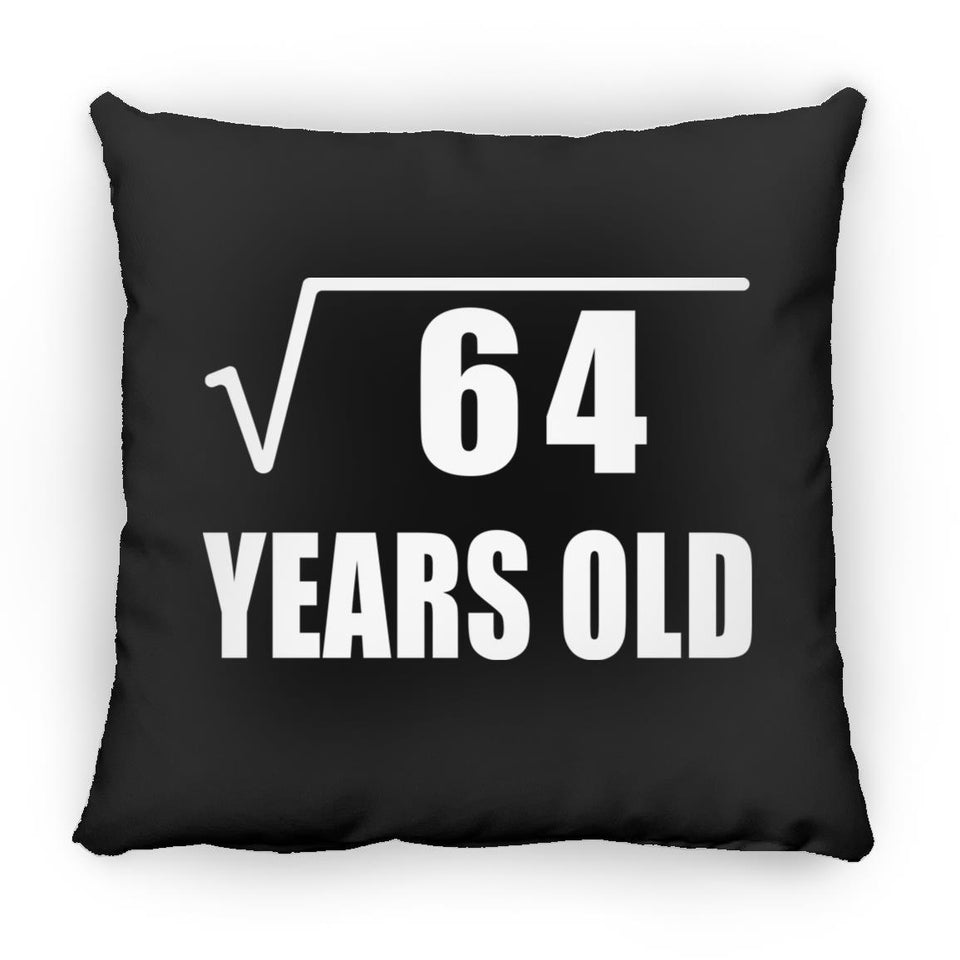 8th Birthday Square Root of 64 Years Old - Throw Pillow Black