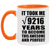 96th Birthday Took Square Root of 9216 Years To Awesome - 11oz Accent Mug Orange
