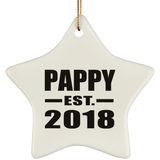 Pappy Established EST. 2018 - Star Ornament