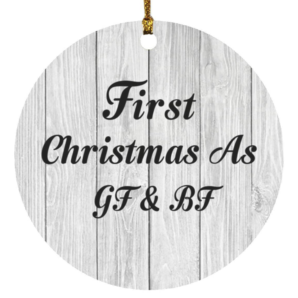 First Christmas As Gf & Bf - Circle Ornament F