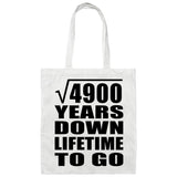 70th Anniversary Square Root of 4900 Years Lifetime To Go - Tote Bag White