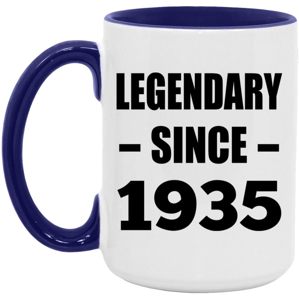 89th Birthday Legendary Since 1935 - 15oz Accent Mug Purple