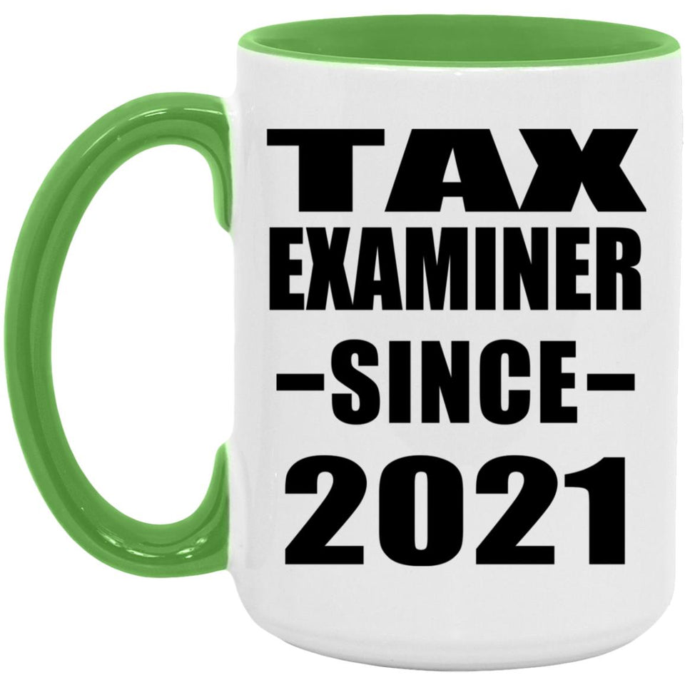 Tax Examiner Since 2021 - 15oz Accent Mug Green