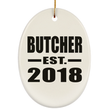 Butcher Established EST. 2018 - Oval Ornament