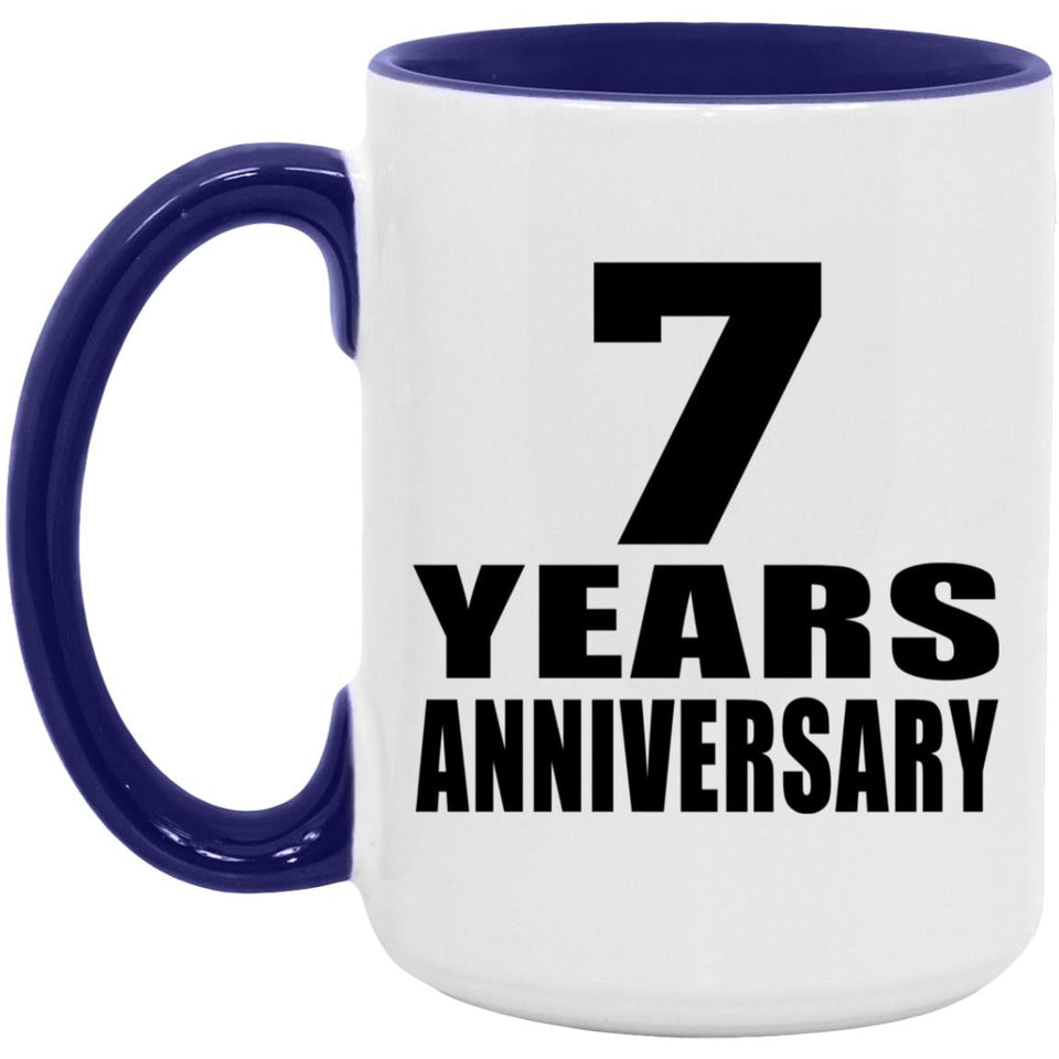 7th Anniversary 7 Years Anniversary - 15oz Accent Mug Purple