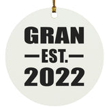 Gran Established EST. 2022 - Circle Ornament