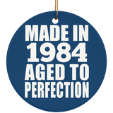 40th Birthday Made In 1984 Aged to Perfection - Circle Ornament