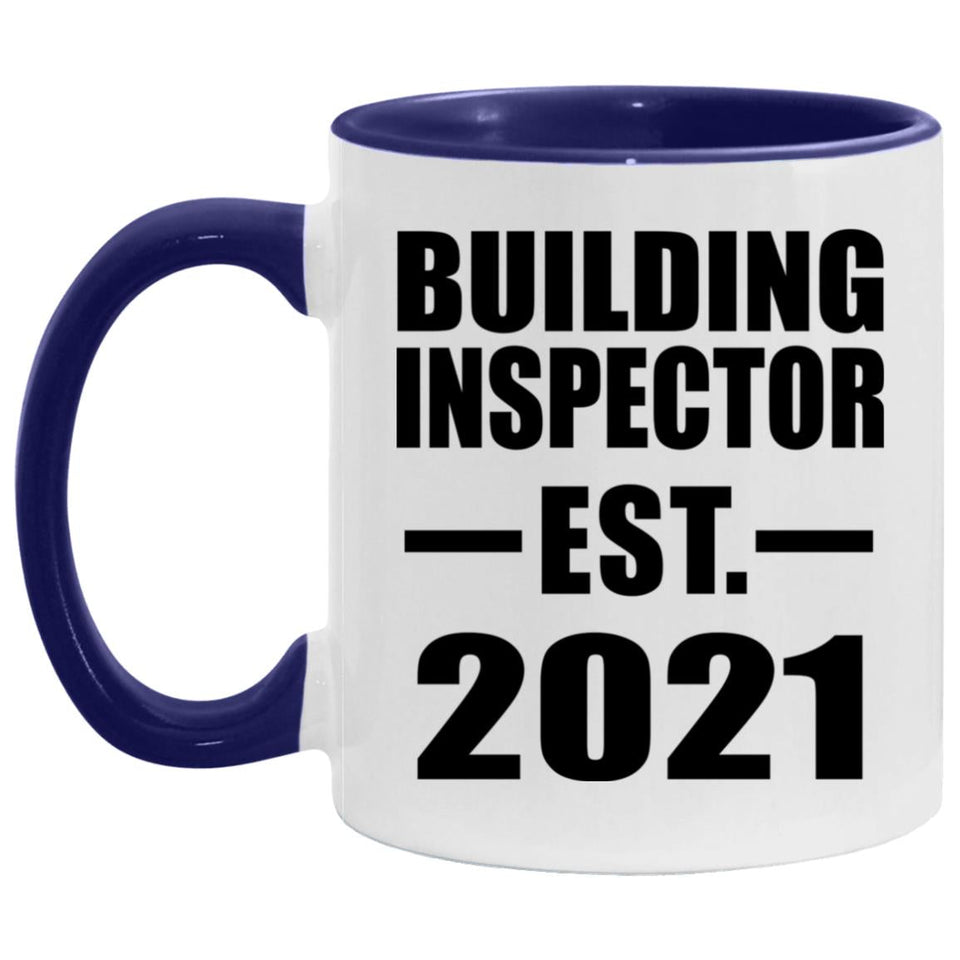 Building Inspector Established Est. 2021 - 11oz Accent Mug Purple