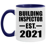 Building Inspector Established Est. 2021 - 11oz Accent Mug Purple