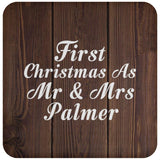 First Christmas As Mr & Mrs Palmer - Drink Coaster D