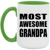 Most Awesome Grandpa - 15oz Accent Mug Green