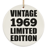 55th Birthday Vintage 1969 Limited Edition - Circle Ornament