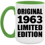 61st Birthday Original 1963 Limited Edition - 15oz Accent Mug Green