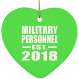 Military Personnel Established EST. 2018 - Heart Ornament