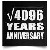 64th Anniversary Square Root of 4096 Years Anniversary - Poster Square