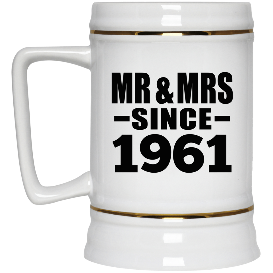 63rd Anniversary Mr & Mrs Since 1961 - Beer Stein