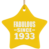 91st Birthday Fabulous Since 1933 - Star Ornament