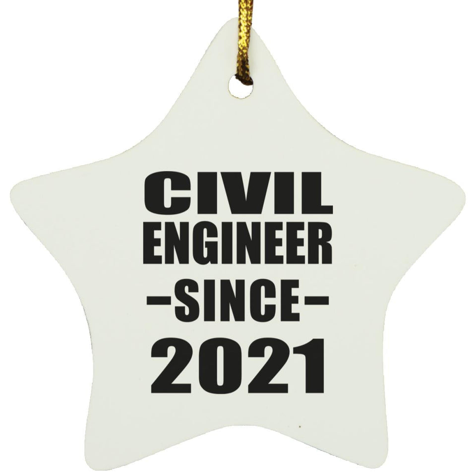 Civil Engineer Since 2021 - Star Ornament
