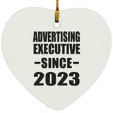 Advertising Executive Since 2023 - Heart Ornament