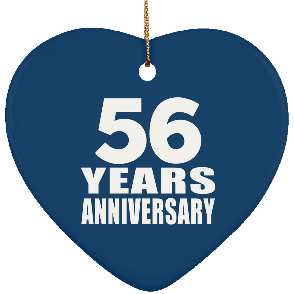 56th Anniversary 56 Years - Heart Ornament