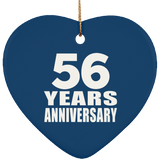56th Anniversary 56 Years - Heart Ornament