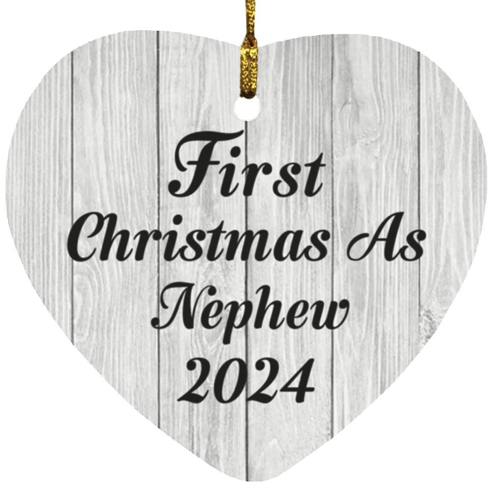 First Christmas As Nephew 2024 - Heart Ornament F