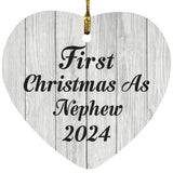 First Christmas As Nephew 2024 - Heart Ornament F