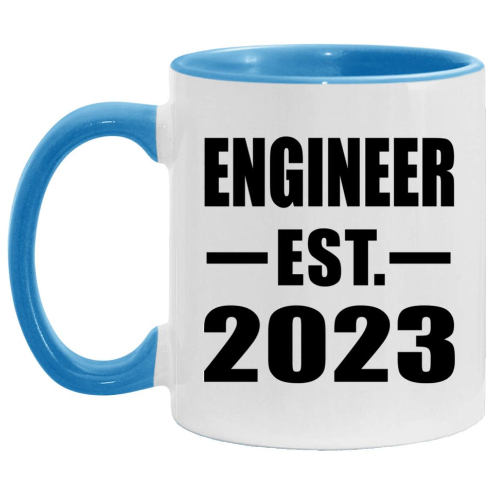 Engineer Established EST. 2023 - 11oz Accent Mug Blue
