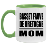 Basset Fauve De Bretagne Mom - 11oz Accent Mug Green