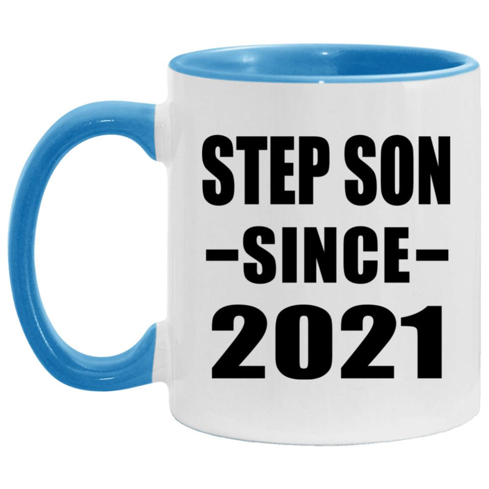 Step Son Since 2021 - 11oz Accent Mug Blue