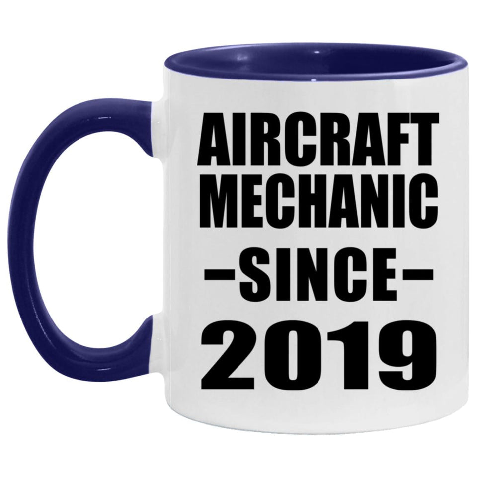 Aircraft Mechanic Since 2019 - 11oz Accent Mug Purple
