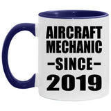 Aircraft Mechanic Since 2019 - 11oz Accent Mug Purple