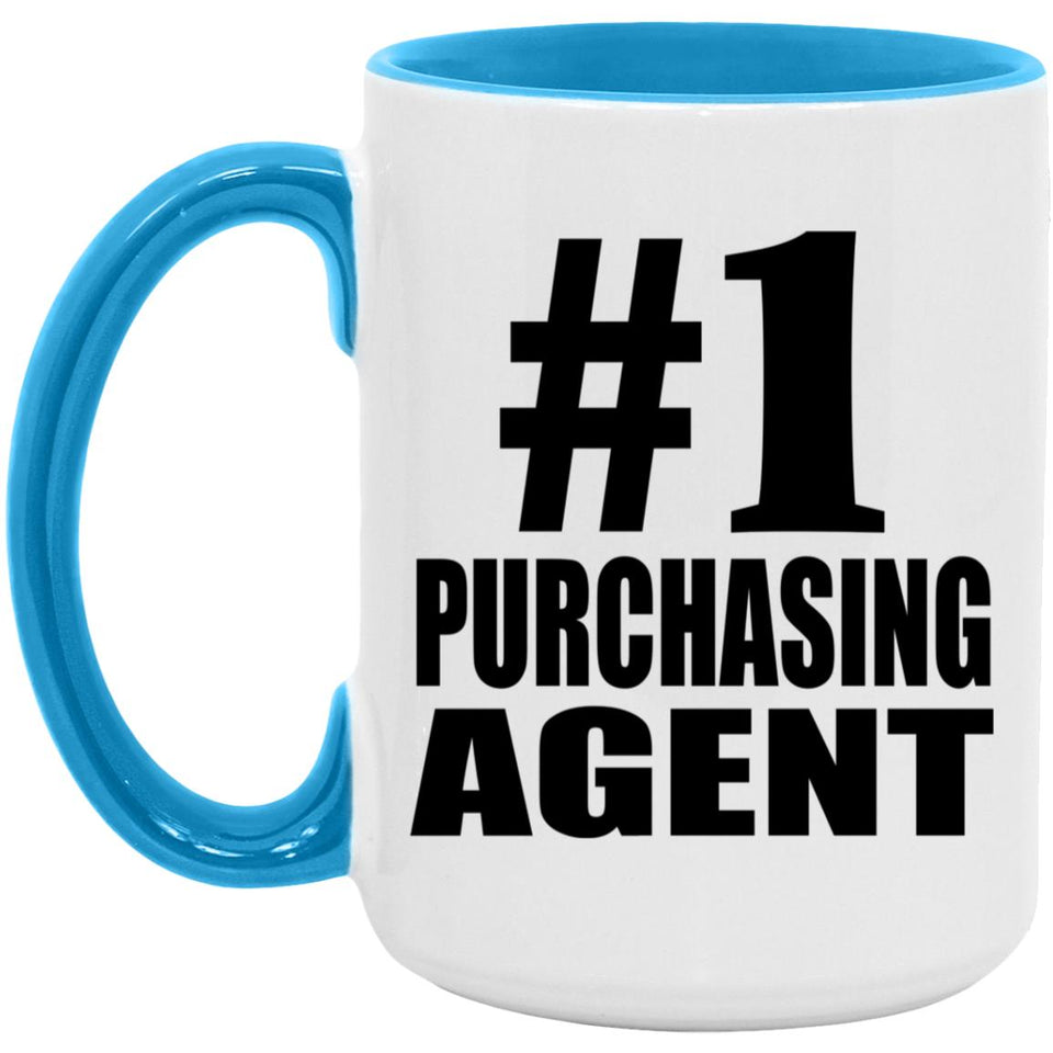 Number One #1 Purchasing Agent - 15oz Accent Mug Blue