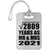 53rd Anniversary Square Root of 2809 Years As Mr & Mrs 2021 - Luggage Bag Tag