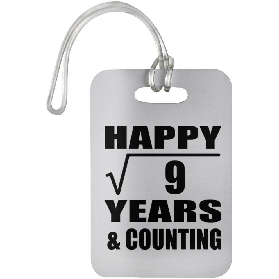 Happy 3rd Anniversary Square Root of 9 Years & Counting - Luggage Bag Tag