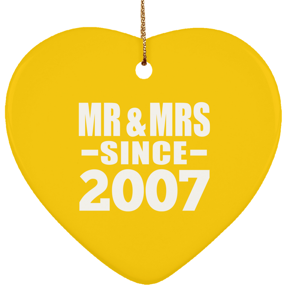 17th Anniversary Mr & Mrs Since 2007 - Heart Ornament