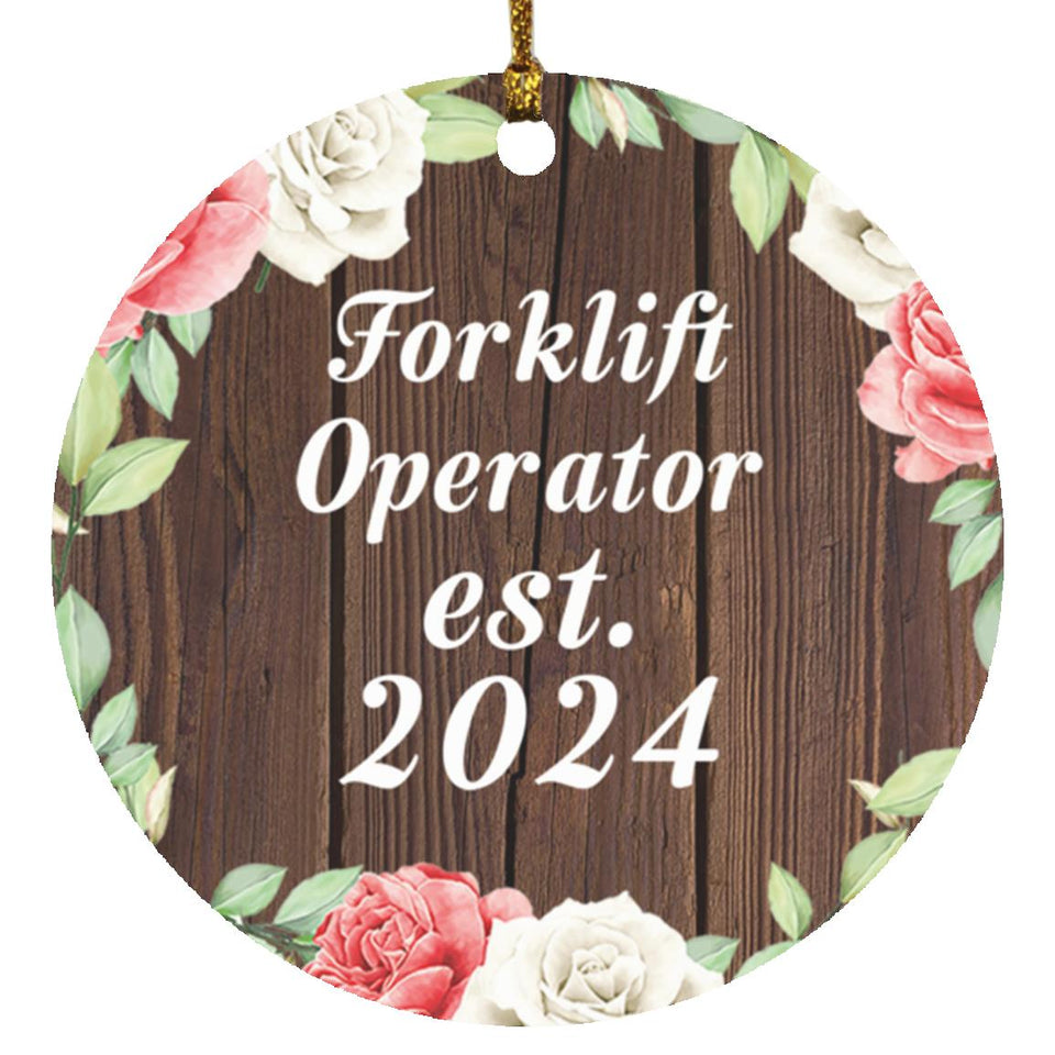 Forklift Operator Established Est. 2024 - Circle Ornament A