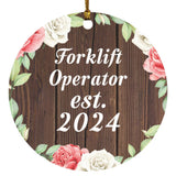 Forklift Operator Established Est. 2024 - Circle Ornament A