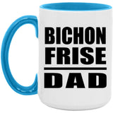 Bichon Frise Dad - 15oz Accent Mug Blue
