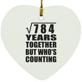 28th Anniversary Square Root of 784 Years Who's Counting - Heart Ornament