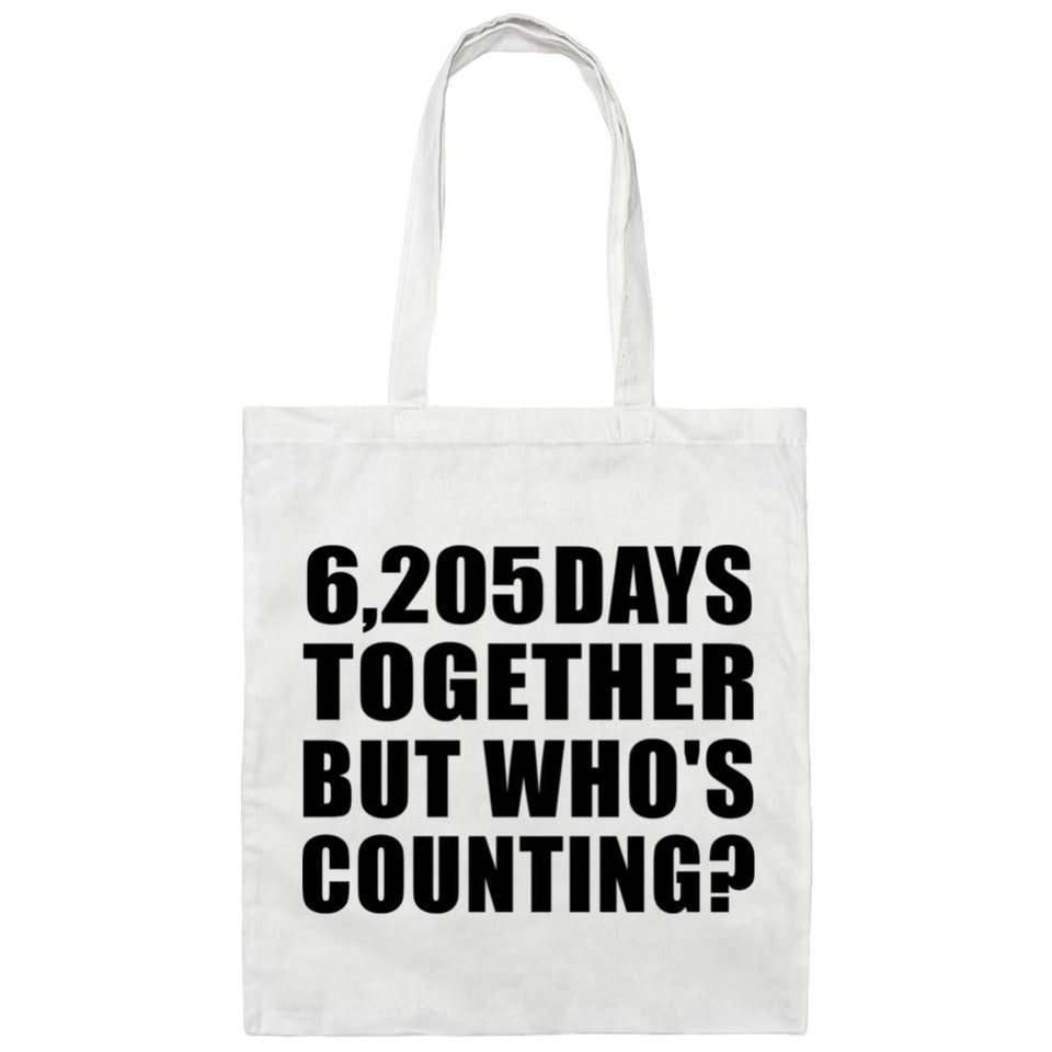 17th Anniversary 6,205 Days Together Who's Counting - Tote Bag White
