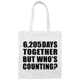 17th Anniversary 6,205 Days Together Who's Counting - Tote Bag White